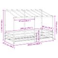 vidaXL Detská posteľ so strechou voskovohnedá 90x200 cm borovic. masív