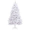 vidaXL Umelý Sklápací Vianočný Stromček LED Biela 138 x 138 x 300 cm
