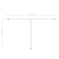 vidaXL Voľne stojaca ručne zaťahovacia markíza 500x350 cm, modro biela