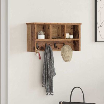 vidaXL Vešiak na stenu Staré drevo 50 x 16 x 26 cm Kompozitné drevo