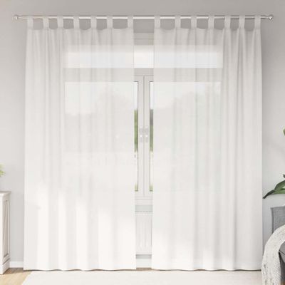 vidaXL Voálové závesy s pútkami 2 ks Biele 140x225 cm