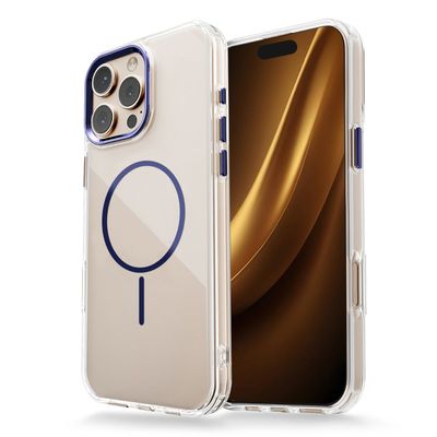 Priehľadné tenké Mag puzdro pre iPhone 17 Air 6,6" modré