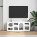 vidaXL TV skrinka ELST 100 x 35 x 40 cm Vysoký lesk bielej