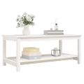 vidaXL Konferenčný stolík biely 110x55x45 cm borovicový masív