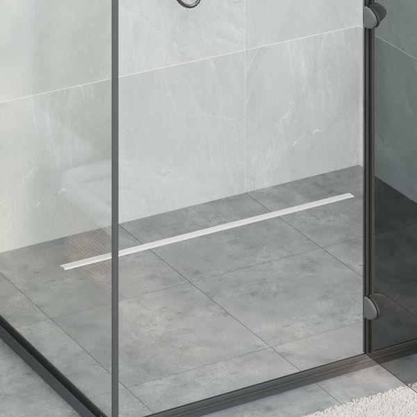 vidaXL 360° sprchový odtok so štíhlym modelom Strieborná 90 cm