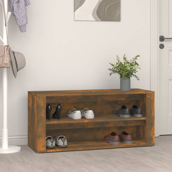 vidaXL Regál na topánky dymový dub 100x35x45 cm spracované drevo