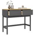 vidaXL Konzolový stolík FLORO sivý 89,5x36,5x73 cm borovicový masív