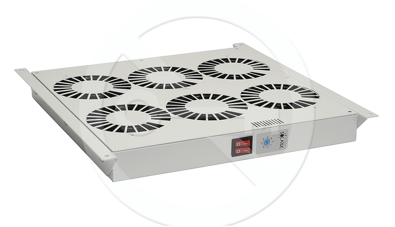 Ventilačná jednotka 6 vent., termostat, do stropu aj dna VJ-R6, sivá