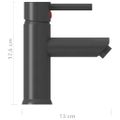 vidaXL Kúpelňová vodovodná batéria sivá 130x176 mm