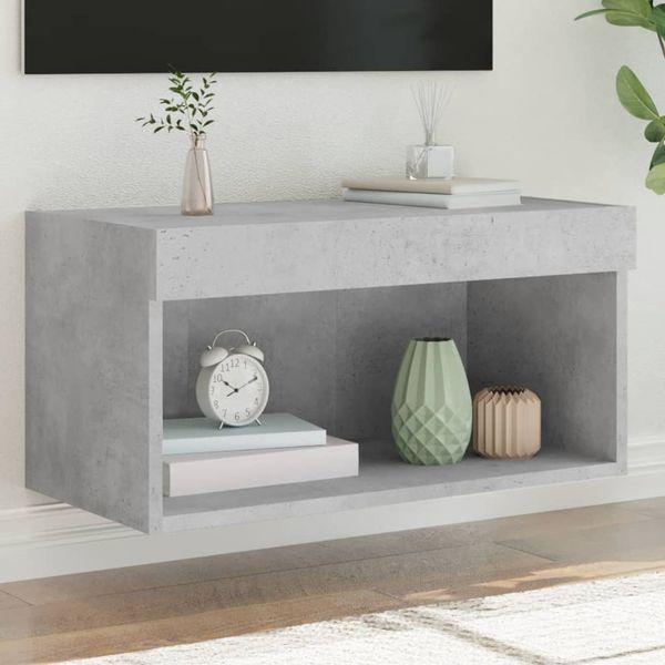 vidaXL TV skrinka s LED svetlami betónovo sivá 60x30x30 cm