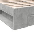 vidaXL Posteľný rám so zásuvkou betónovosivý 90x200 cm kompozit. drevo