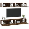 vidaXL Nástenné TV skrinky 4 ks hnedý dub sonoma 100x30x30 cm