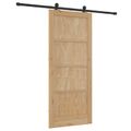 vidaXL Posuvné dvere Prírodná a čierna 86 x 198,5 cm Borovicový masív