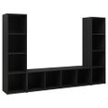 vidaXL TV skrinky 3 ks čierne 142,5x35x36,5 cm drevotrieska