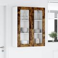 vidaXL Nástenný sklenený kabinet LUCCA Dymový dub 80 x 31 x 100 cm