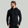 Mikina na zips MERINO I Čierna - STRIX, veľkosť S, veľkosť oblečenia S