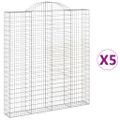 vidaXL Oblúkový gabionový kôš 5 ks 200x30x220/240cm pozinkované železo