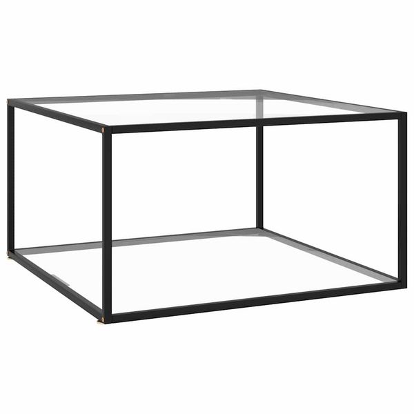 vidaXL Konferenčný stolík, čierny, tvrdené sklo 90x90x50 cm