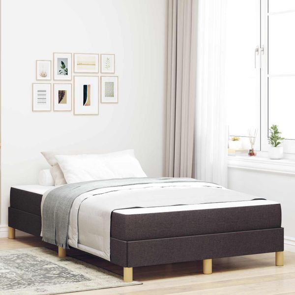 vidaXL Posteľ s pružinovým rámom Tmavohnedá 120 x 190 cm látka