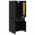 vidaXL Highboard 2 ks Čierny dub 69,5 x 34 x 180 cm Kompozitné drevo