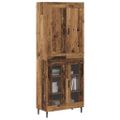 vidaXL Highboard 2 ks Staré drevo 69,5 x 34 x 180 cm Kompozitné drevo