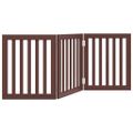 vidaXL Brána pre psa skladacia 3 panely hnedá 150 cm topoľové drevo