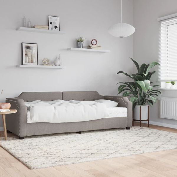 vidaXL Denná posteľ s matracom sivohnedá 100x200 cm látka