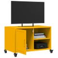 vidaXL TV skrinka horčicovožltá 68x39x43,5 cm oceľ