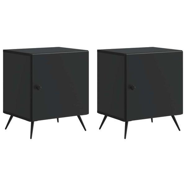 vidaXL Nočný stolík 2 pcs Čierna 43 x 34,5 x 50 cm Kompozitné drevo