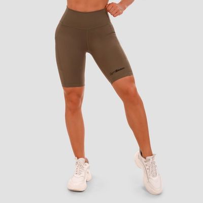 Dámske šortky Biker olive - GymBeam, veľkosť XS, veľkosť oblečenia XS