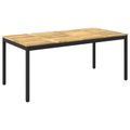 vidaXL Záhradný jedálenský stôl Biela a čierna 180 x 88,5 x 75 cm