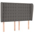 vidaXL Čelo postele so záhybmi sivé 147x23x118/128 cm umelá koža