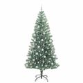 vidaXL Umelý vianočný stromček, snehom obalený, s LED svetlom 210 cm