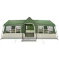 vidaXL Rodinný stan so strechou Zelená a béžová 622 x 295 x 238 cm