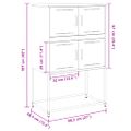 vidaXL Komoda antracitová 68,5x38,5x107 cm oceľ