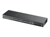 Prepínač - riadený - 24 x 10/100/1000 + 4 x kombinácia Gigabit SFP - možno montovať do rozvádzača