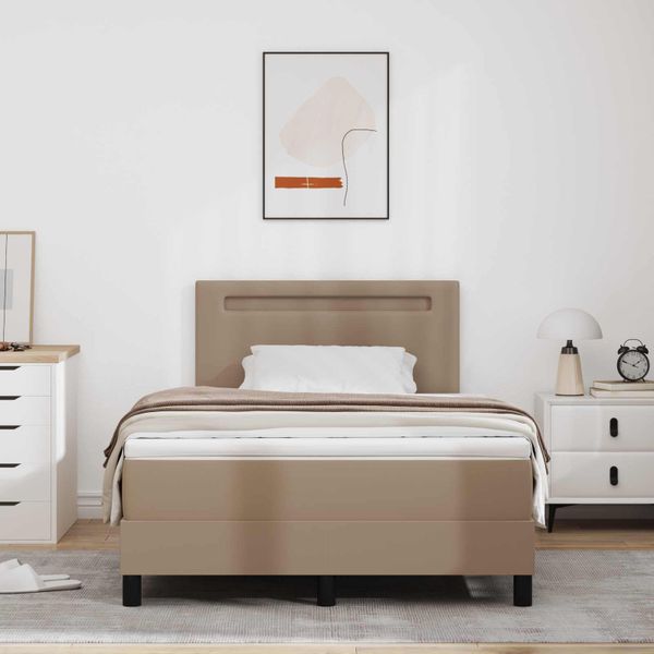vidaXL Posteľ s pružinovým rámom Kapučínová 120 x 190 cm Umelá koža