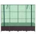 vidaXL Záhon s krytom na skleník ratanový vzhľad 160x40x138 cm