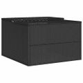 vidaXL Garáž na robotickú kosačku čierna 86x90x52/57 cm polyrattan