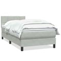 vidaXL Posteľný rám boxspring s matracom Svetlosivá 80x210 cm zamat