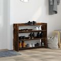 vidaXL Regál na topánky dymový dub 80x25x62 cm spracované drevo