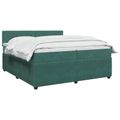 vidaXL Posteľ boxspring s matracom Tmavozelená 200 x 200 cm Zamat