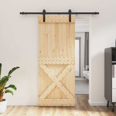 vidaXL Posuvné dvere Prírodná a čierna 85 x 210 cm