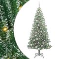 vidaXL Umelý vianočný stromček, snehom obalený, s LED svetlom 180 cm