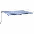 vidaXL Ručne zaťahovacia markíza 500x350 cm modrá a biela