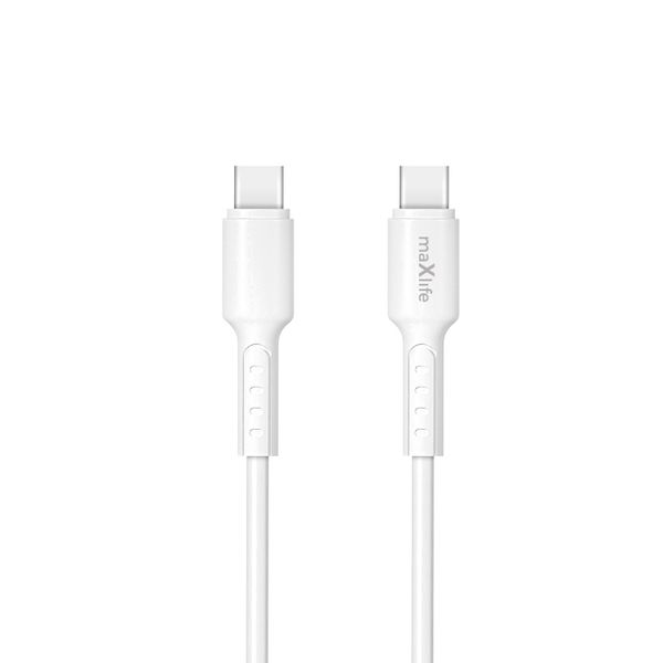 Kábel Maxlife MXUC-13 USB-C - USB-C 1,0 m 60W biely