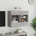 vidaXL TV nástenná skrinka s LED svetlami sivá sonoma 78,5x30x60,5 cm