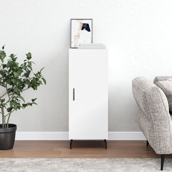 vidaXL Komoda biela 34,5x34x90 cm spracované drevo