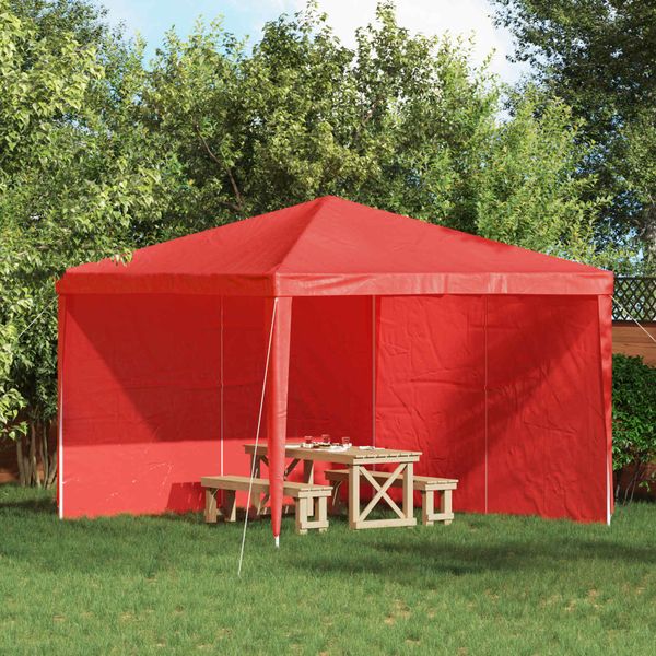 vidaXL Bočná stena párty stanu 2 pcs Červená 300 x 195 cm PE a oceľ