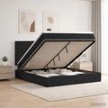 vidaXL Ottoman posteľ s matracom a LED Čierna 140 x 200 cm Látka